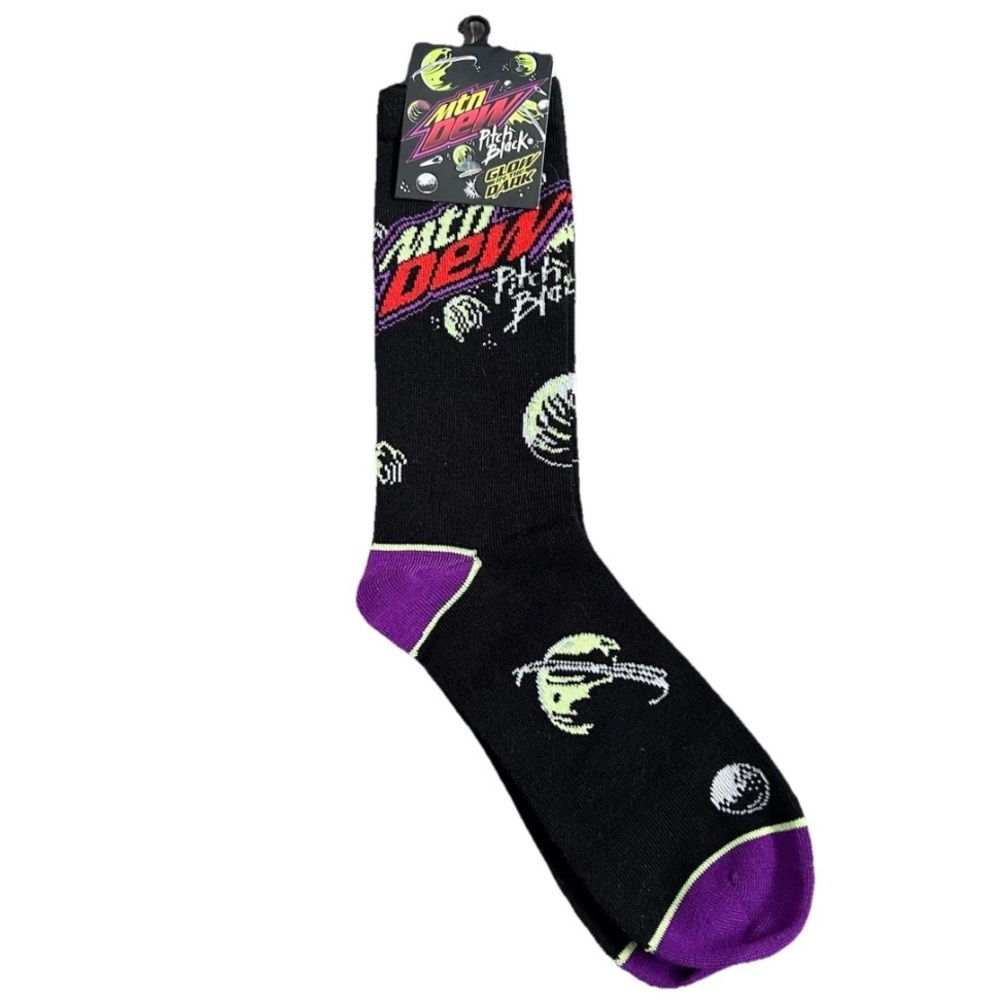 Mountain Dew Glow In The Dark Socks New